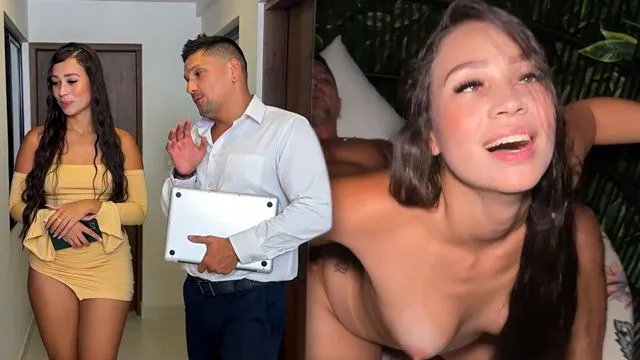 Big Booty Brunette Seduces Her Real Estate Agent with Wet Pussy and Fucks Him...