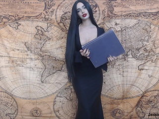 Morticia fingers and fucks to poe