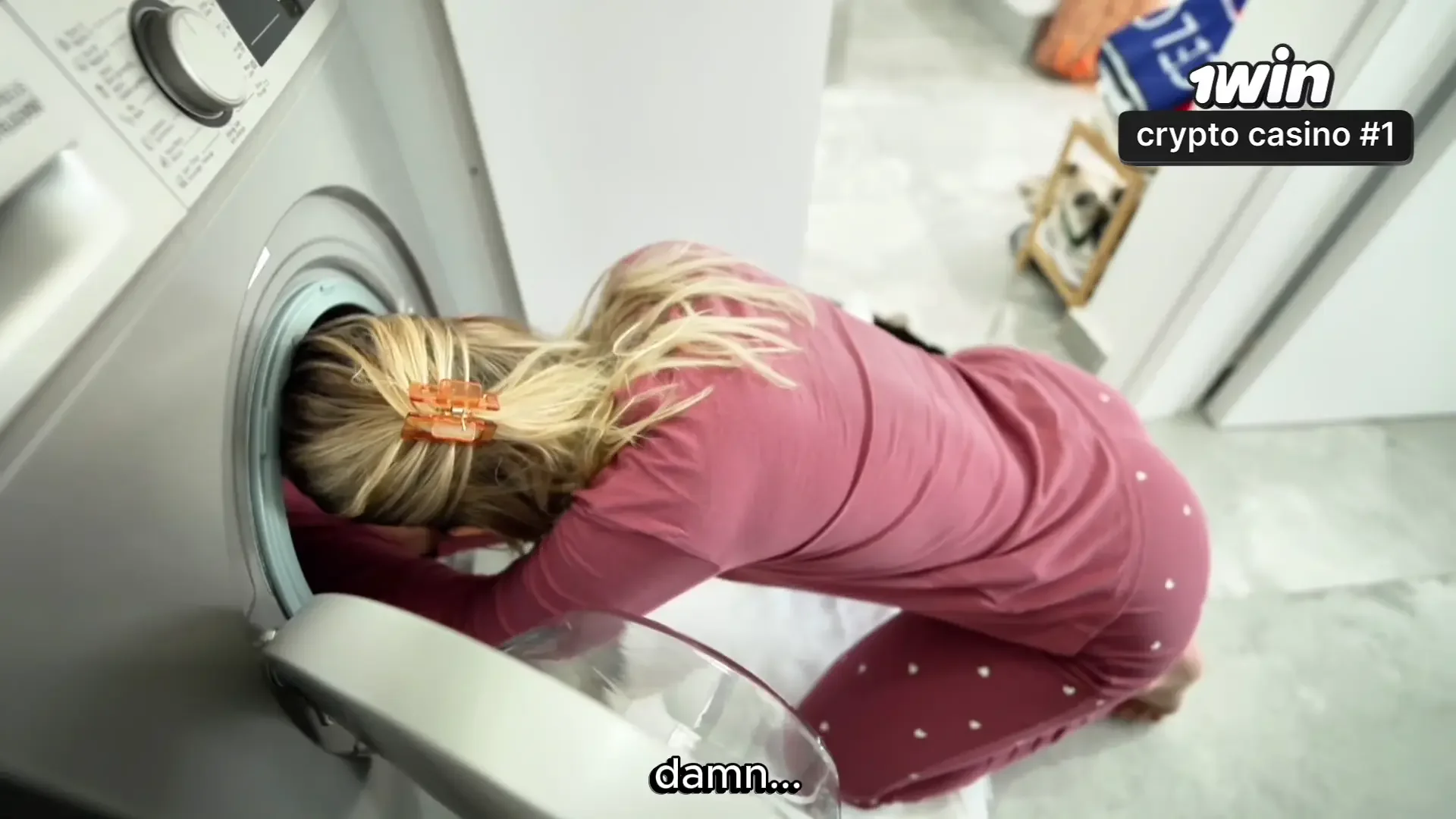 Stepmother trapped inside washing machine