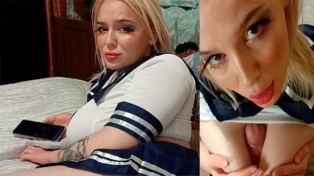 Cum on Step-sister's Face while Guests are Home