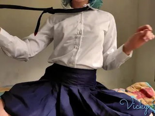 Teasing My Boyfriend in School Uniform for Quicky Pov