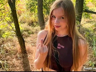 Horny Schoolgirl got Lost in the Forest and is Ready to Do Anything to get Out