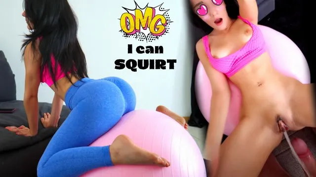I Didn't Know I Could Squirt on a Gymball.. Slutty Stepdaugher Eats Step-dadd...