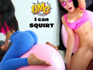 I Didn't Know I Could Squirt on a Gymball.. Slutty Stepdaugher Eats Step-dadd...