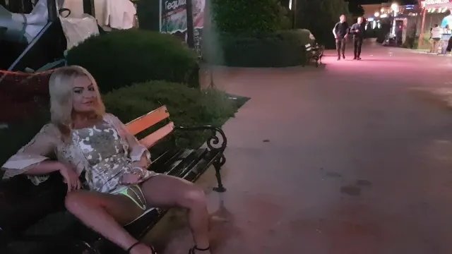 Masturbation in Front of Tourists in Public Central City, Pee on Street