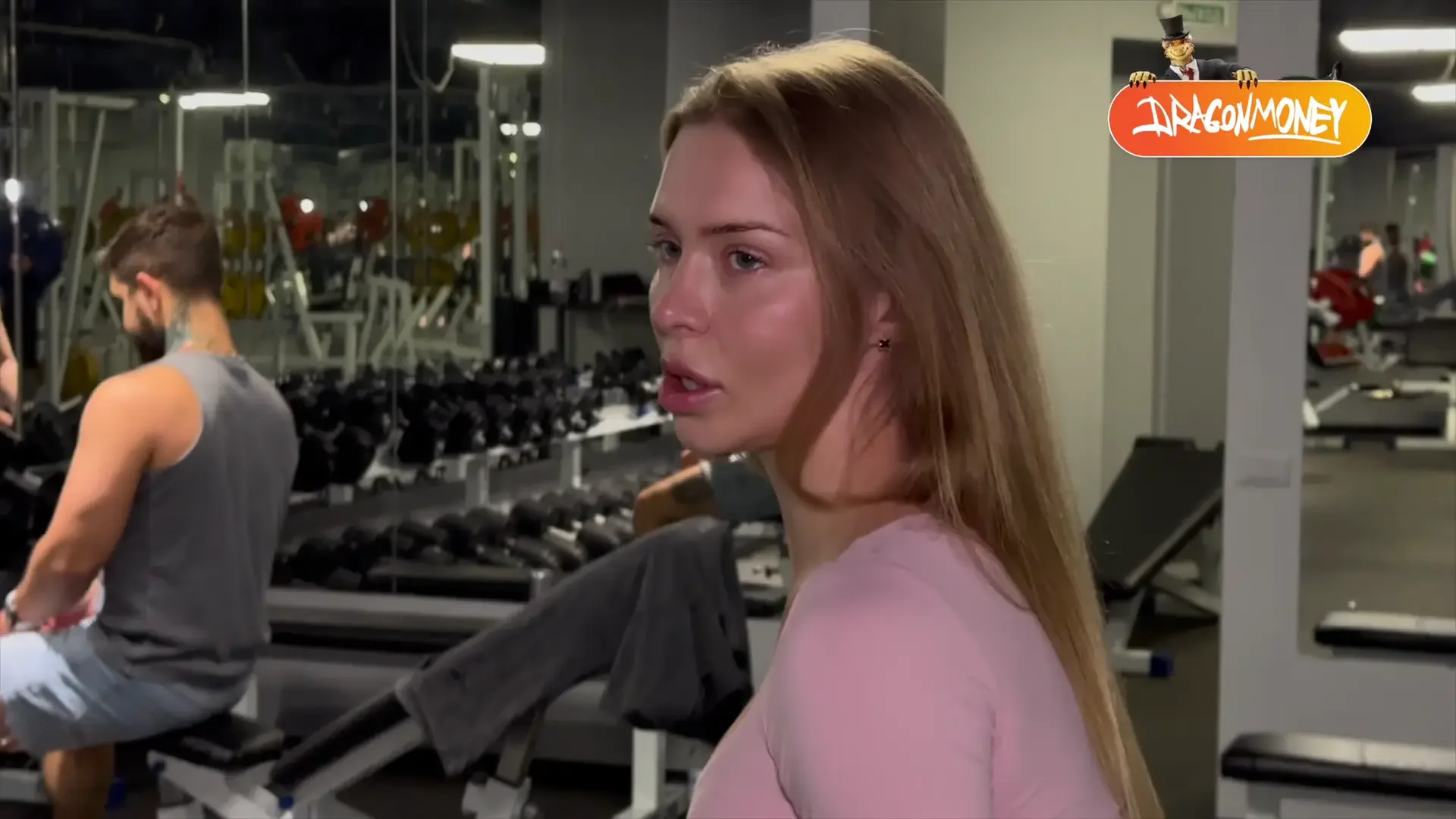 Torn Leggings and Asshole of Shameless Bitch During Workout. Rough Public Ana...