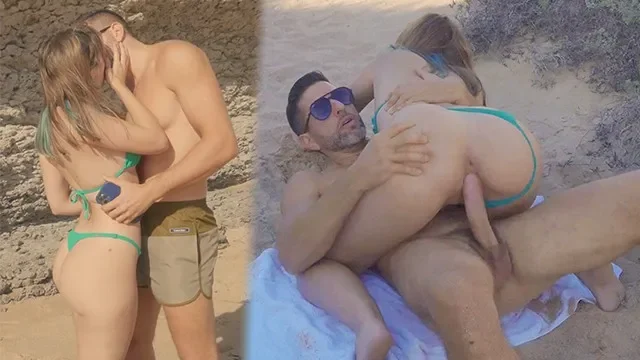 Hot White Bubble Butt Portuguese gets Picked Up in the Beach