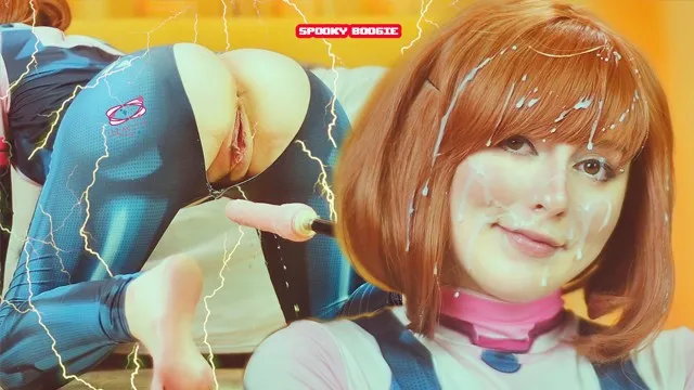 My Hero Academia: Uravity Tries Don't Cum while Sex Machine Fucks Her Pussy A...