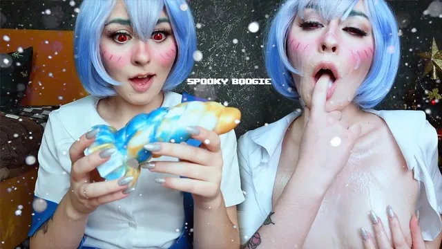 Rei Ayanami Found Her Christmas Gift under C Christmas Tree - Cosplay Bad Dra...