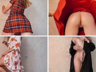 Sexy Trying of Dresses Without Lingerie
