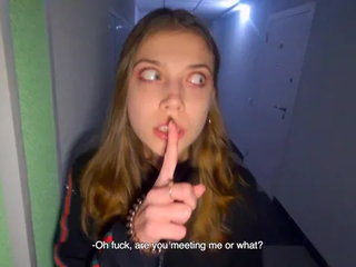 We Fucked in the Stairwell while Parents are at Home - Cum in Panties and Put...