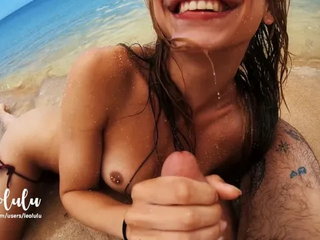 Sex on the Beach! Wild Fucking on an Island - Amateur Couple