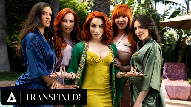 Trans Dom Ariel Demure Hosts Group Sex Orgy with Milf Masseuses Penny Barber +